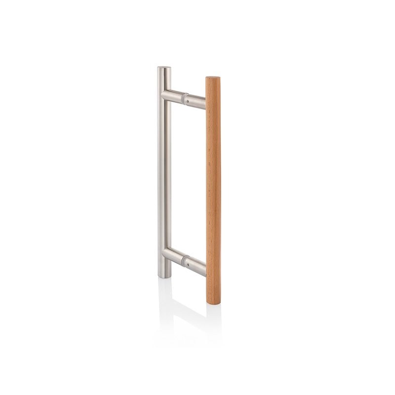 Andres Glass Benelux Door Handle Wood/Stainless