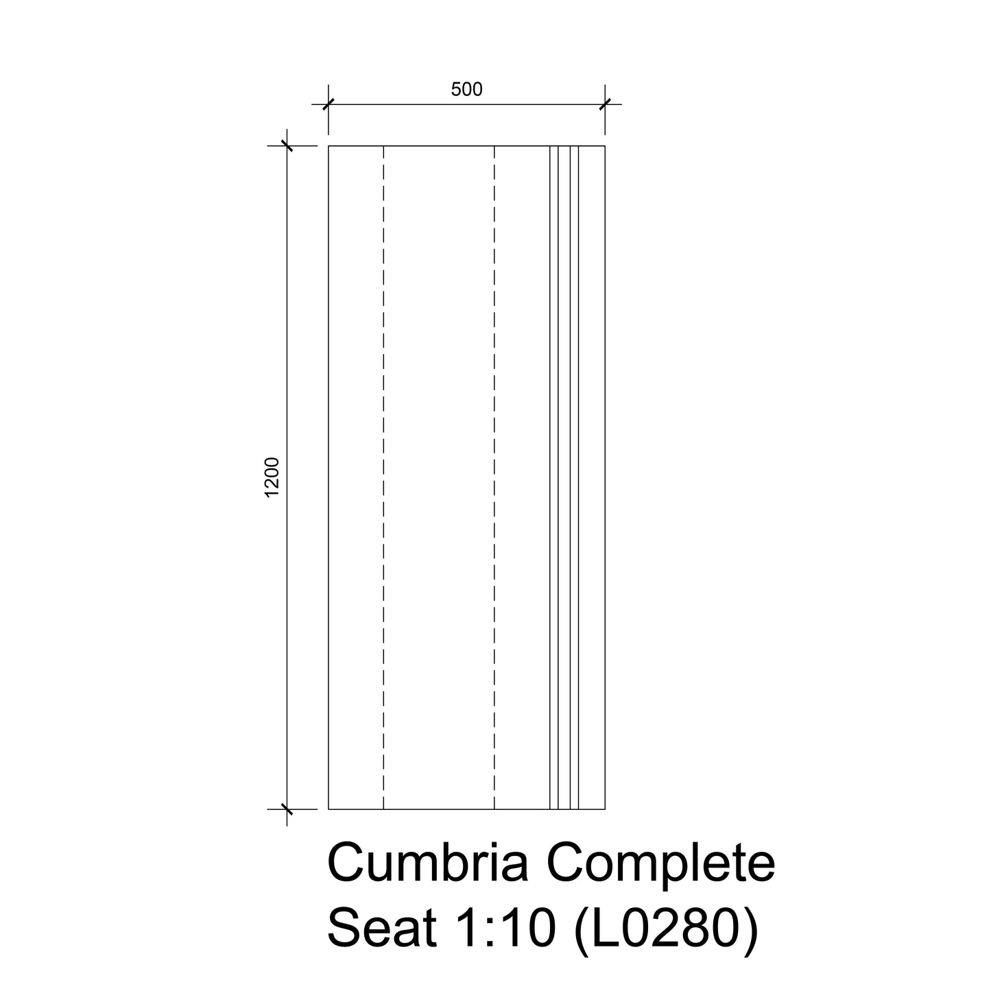 Tileable Steam Room Complete Seat Section 1.2m - Cumbria