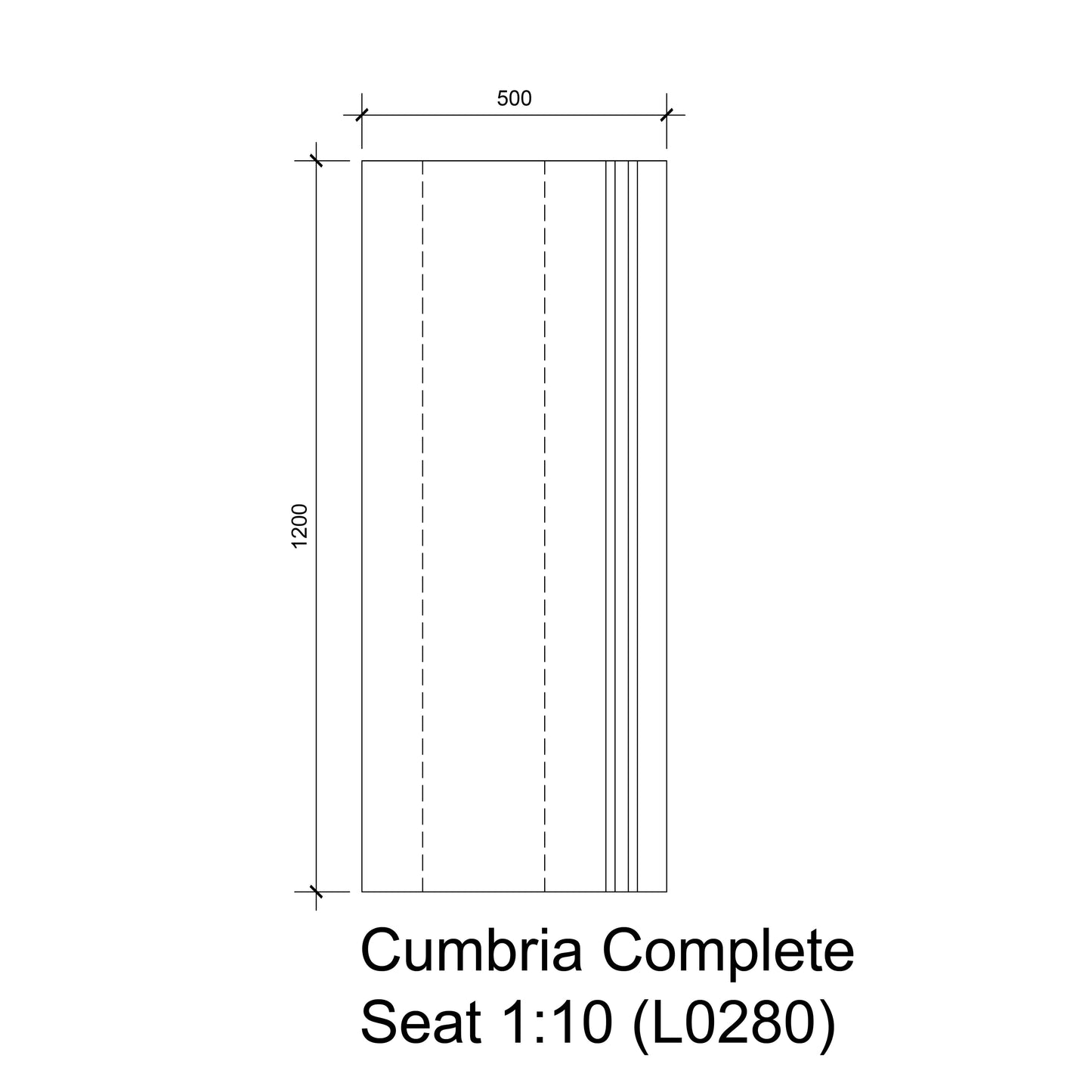 Tileable Steam Room Complete Seat Section 1.2m - Cumbria