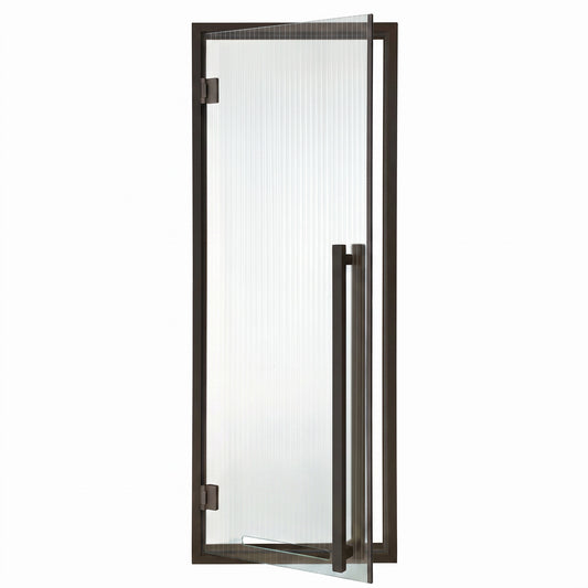 MODERN Black Sauna Door with Fluted Glass