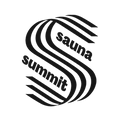 Logo with 'sauna summit' text inside a circular design on a white background