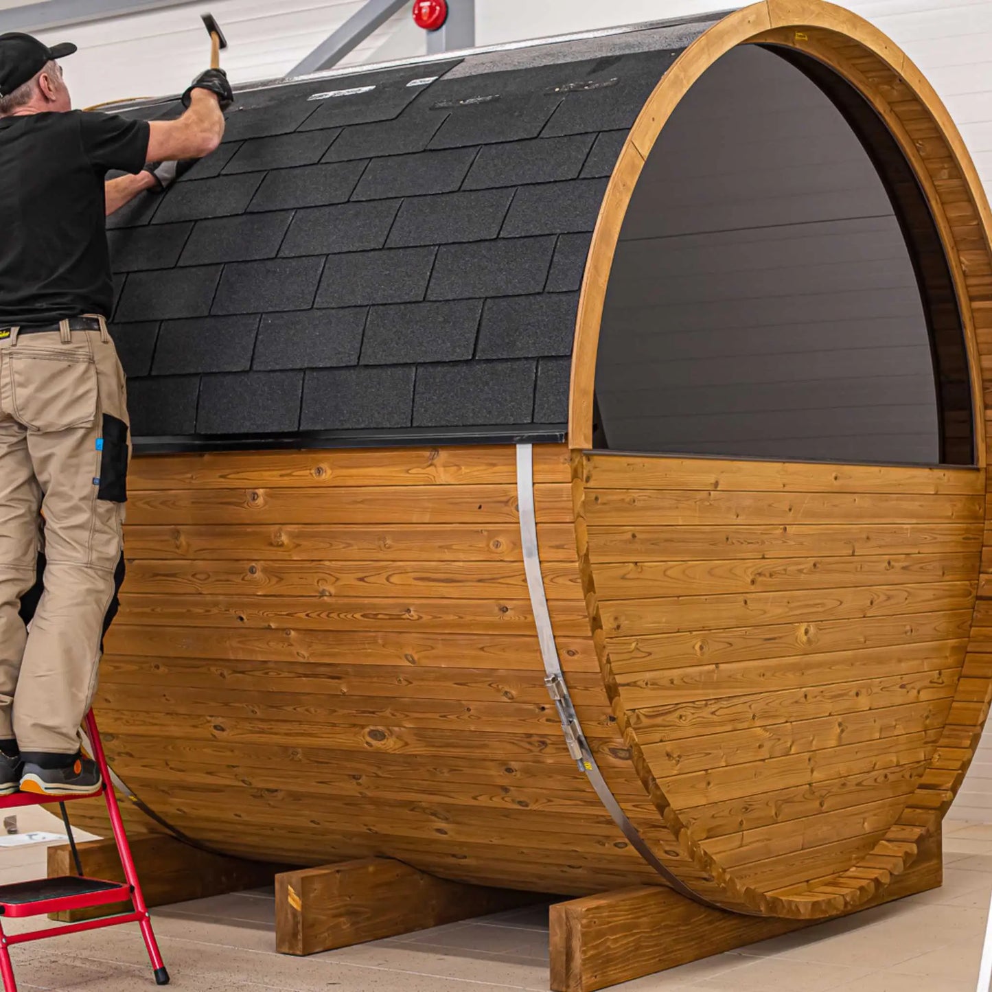 Thermo Wood Barrel Sauna - Regular (L: 223 & ø: 225 cm) Barrel Sauna- Finnmark Sauna