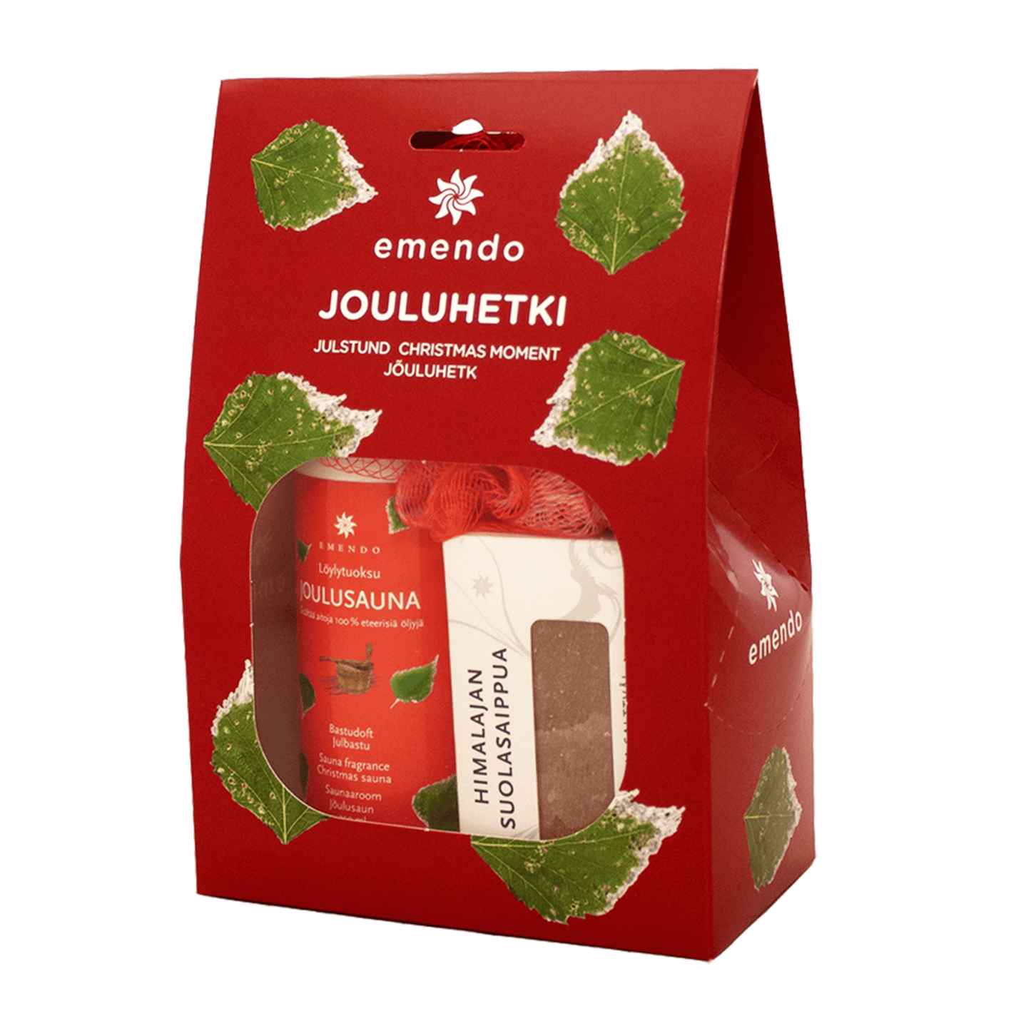 Emendo Sauna Christmas Gift Set - Salt Soap & Christmas Sauna Scent (500ml)