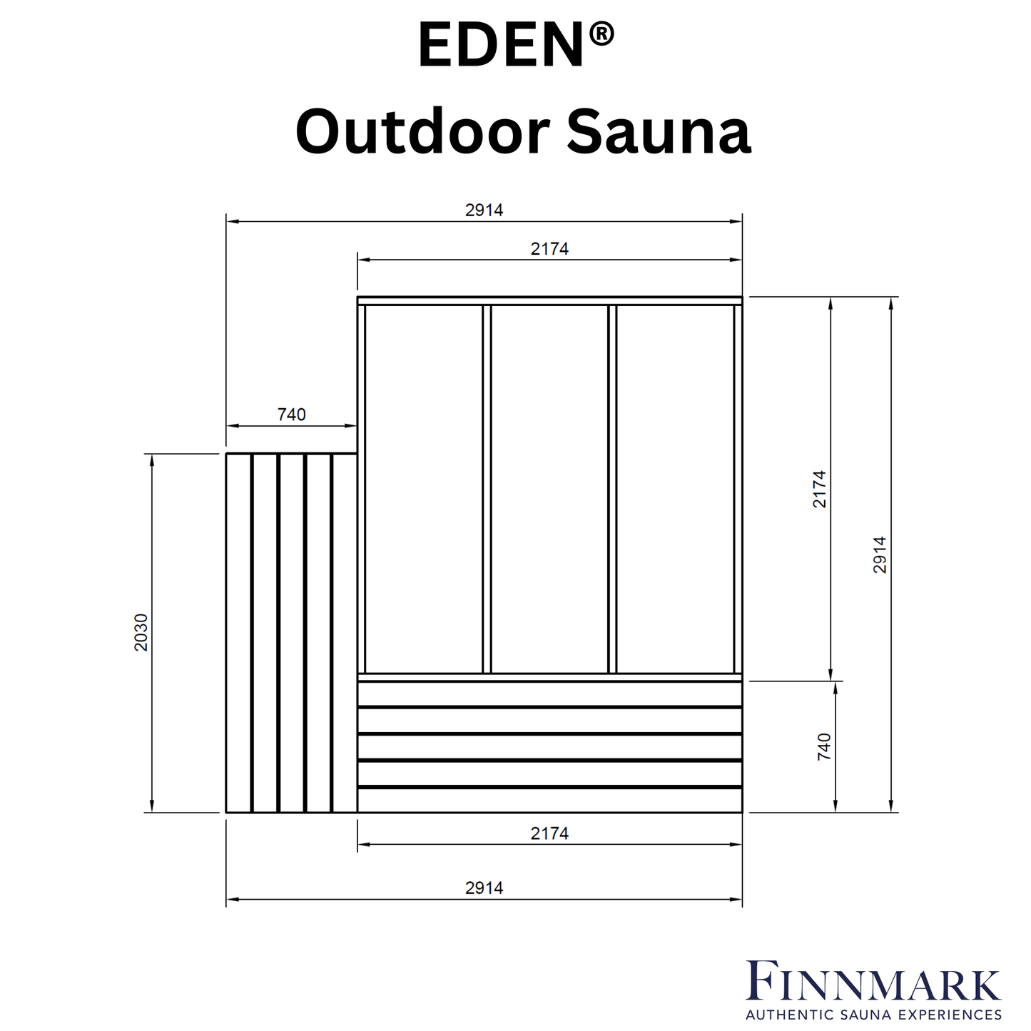 EDEN® Black Outdoor Sauna (5-6 Person)