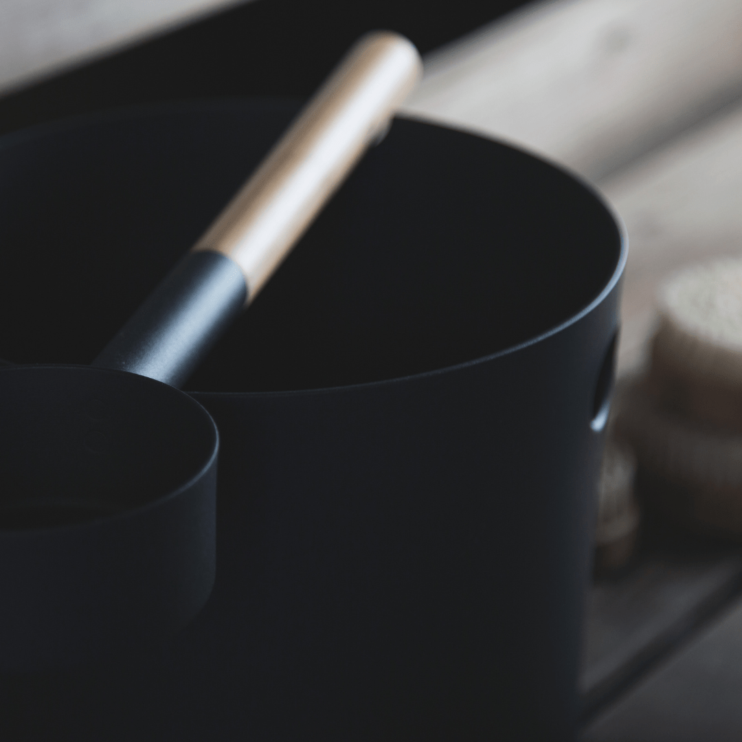 KOLO Sauna Bucket and Ladle Set Black