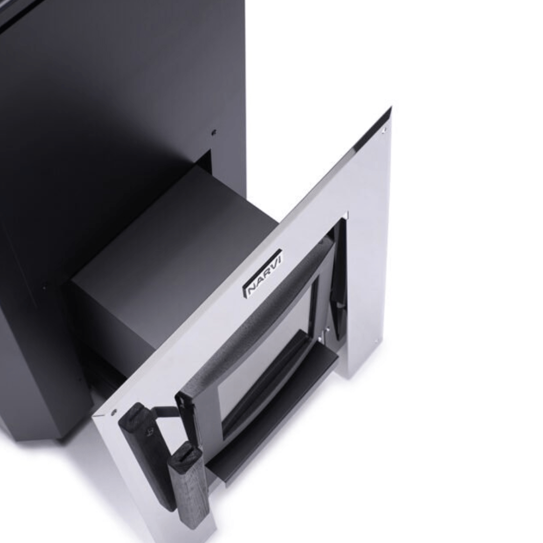 Narvi Black 20 Through - the - Wall Wood - Burning Sauna Heater Wood Burning Sauna Heater | Finnmark Sauna