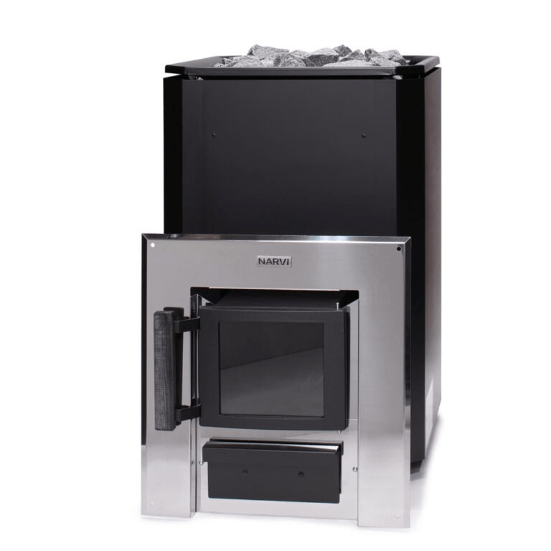 Narvi Black 20 Through - the - Wall Wood - Burning Sauna Heater Wood Burning Sauna Heater | Finnmark Sauna