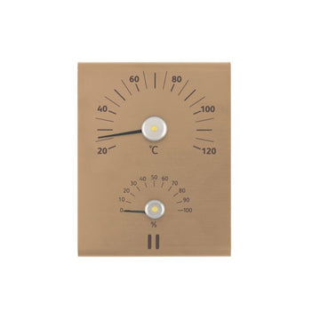 Rento Anodised Aluminium Sauna Thermometer & Hygrometer Champagne Sauna Thermometer | Finnmark Sauna