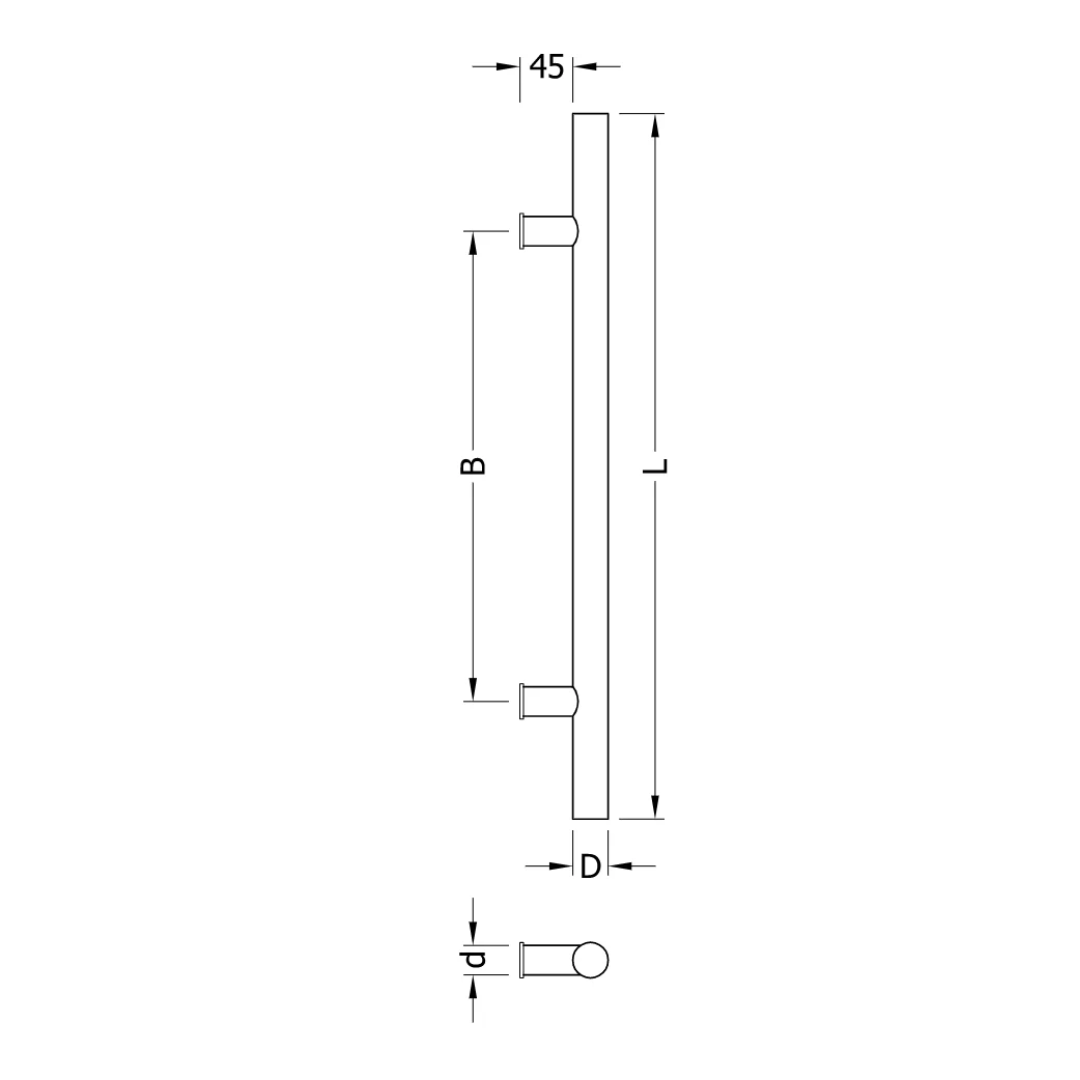 Stainless Steel Steam Room Door Handle - Guardsman Style