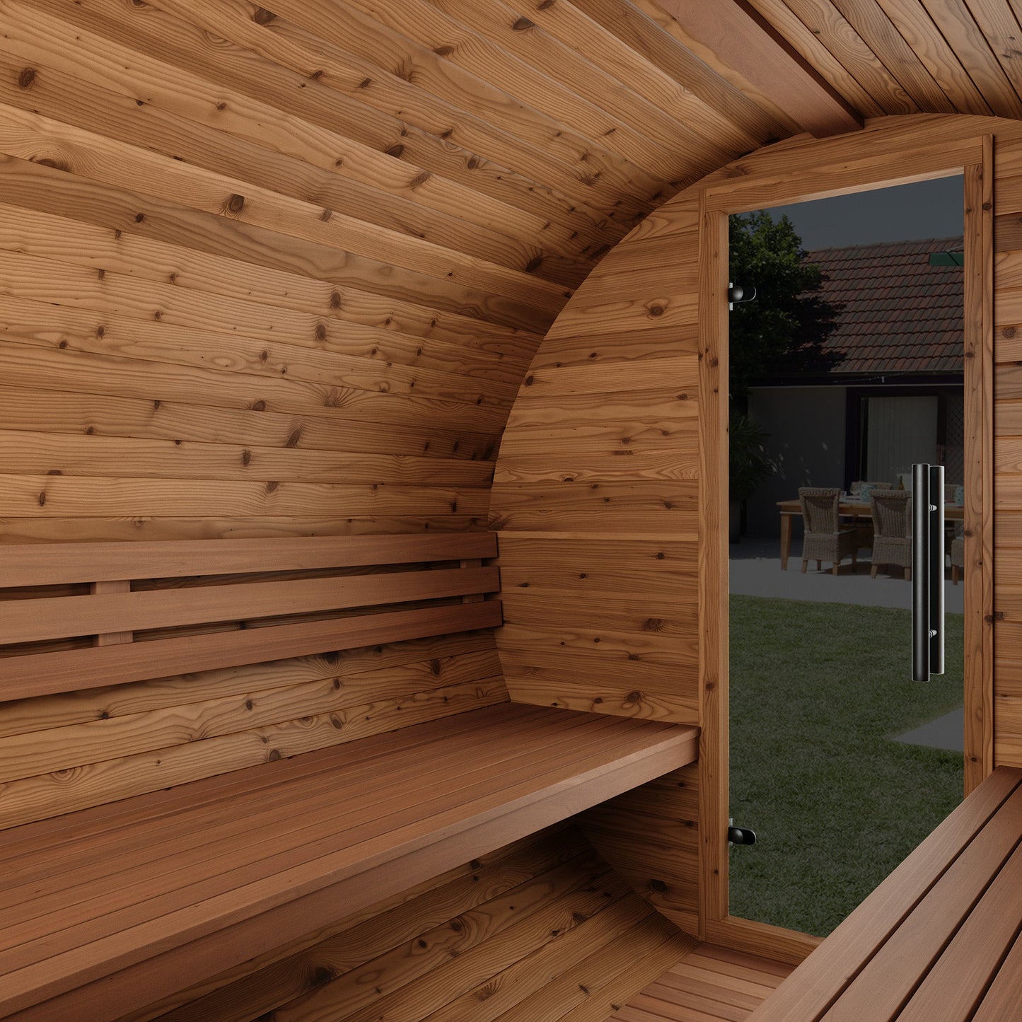 Thermo Wood Barrel Sauna - Large (6 - 8 Person) Barrel Sauna | Finnmark Sauna