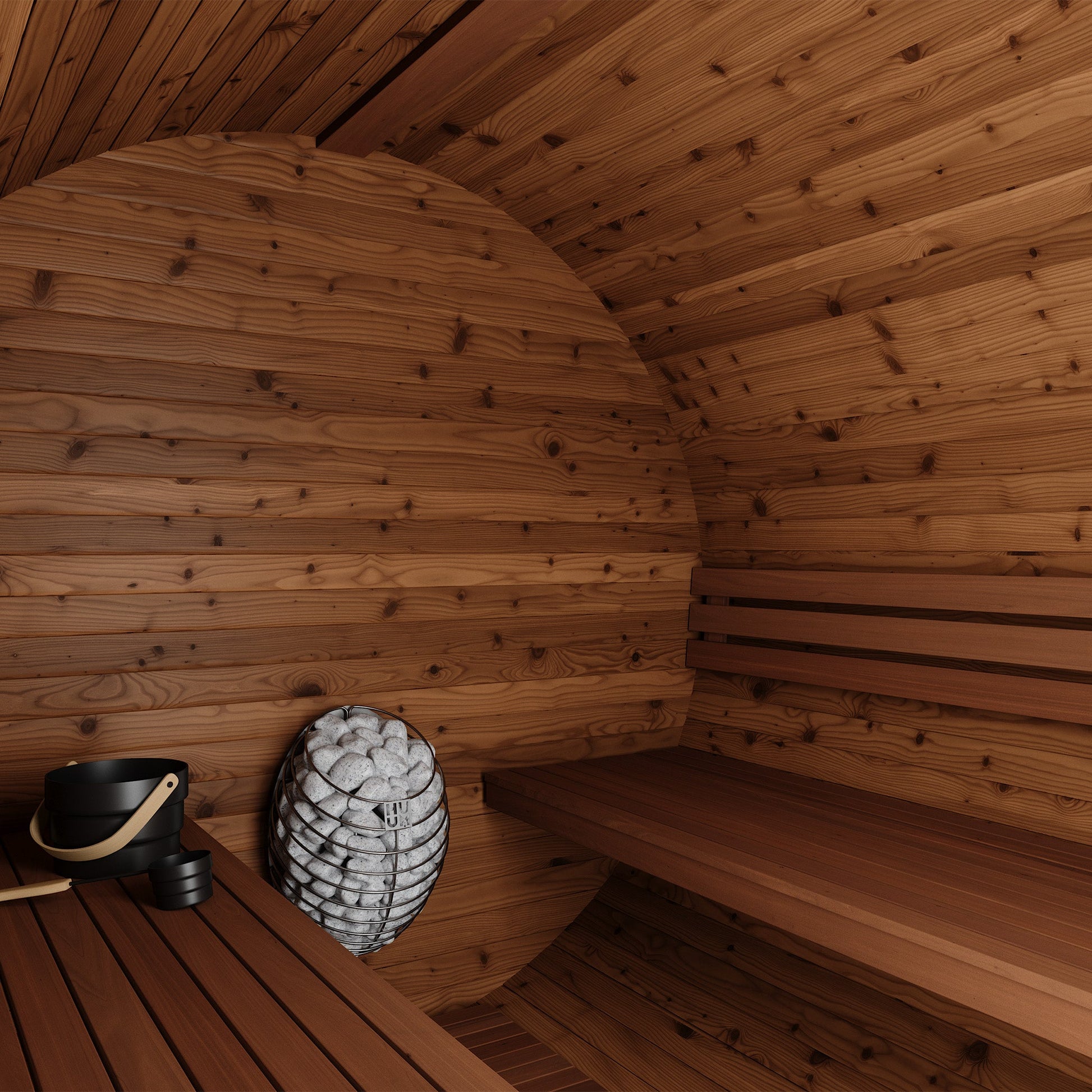 Thermo Wood Barrel Sauna - Large (6 - 8 Person) Barrel Sauna | Finnmark Sauna