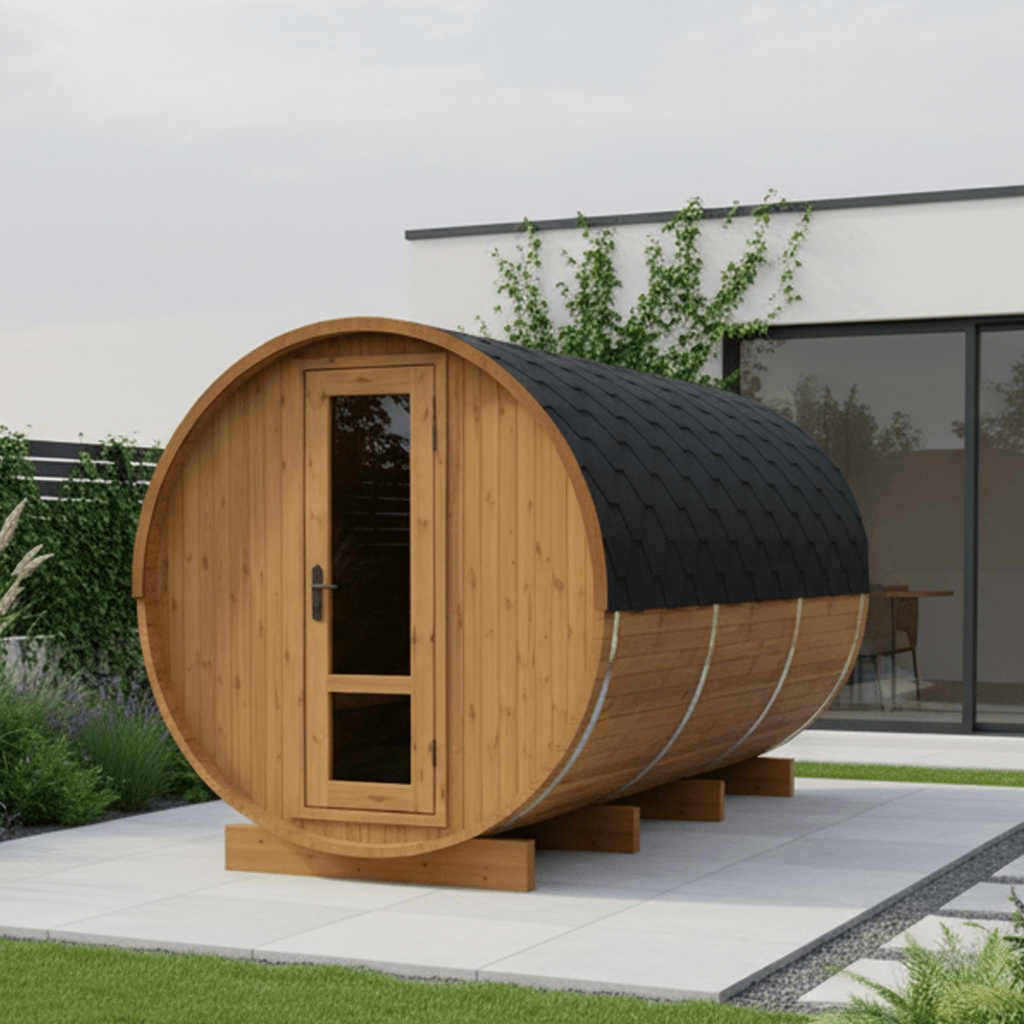Thermo Wood Barrel Sauna - Large (6 - 8 Person) Barrel Sauna | Finnmark Sauna