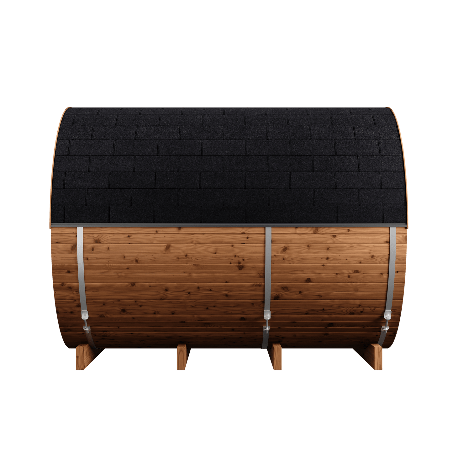 Thermo Wood Barrel Sauna - Regular with Changing Room (4 - 6 Person) Barrel Sauna | Finnmark Sauna