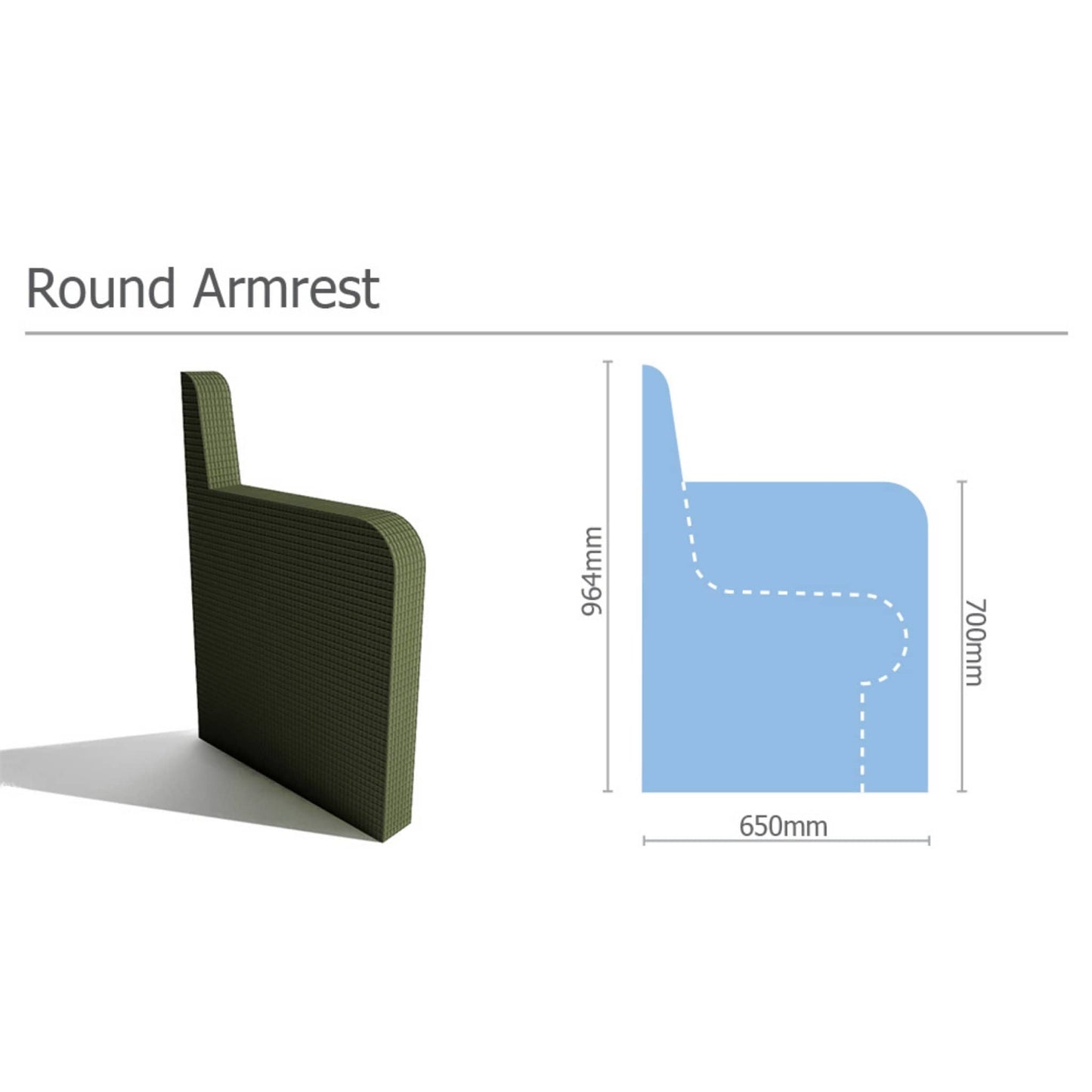 Tileable Steam Room Armrest - Buckingham