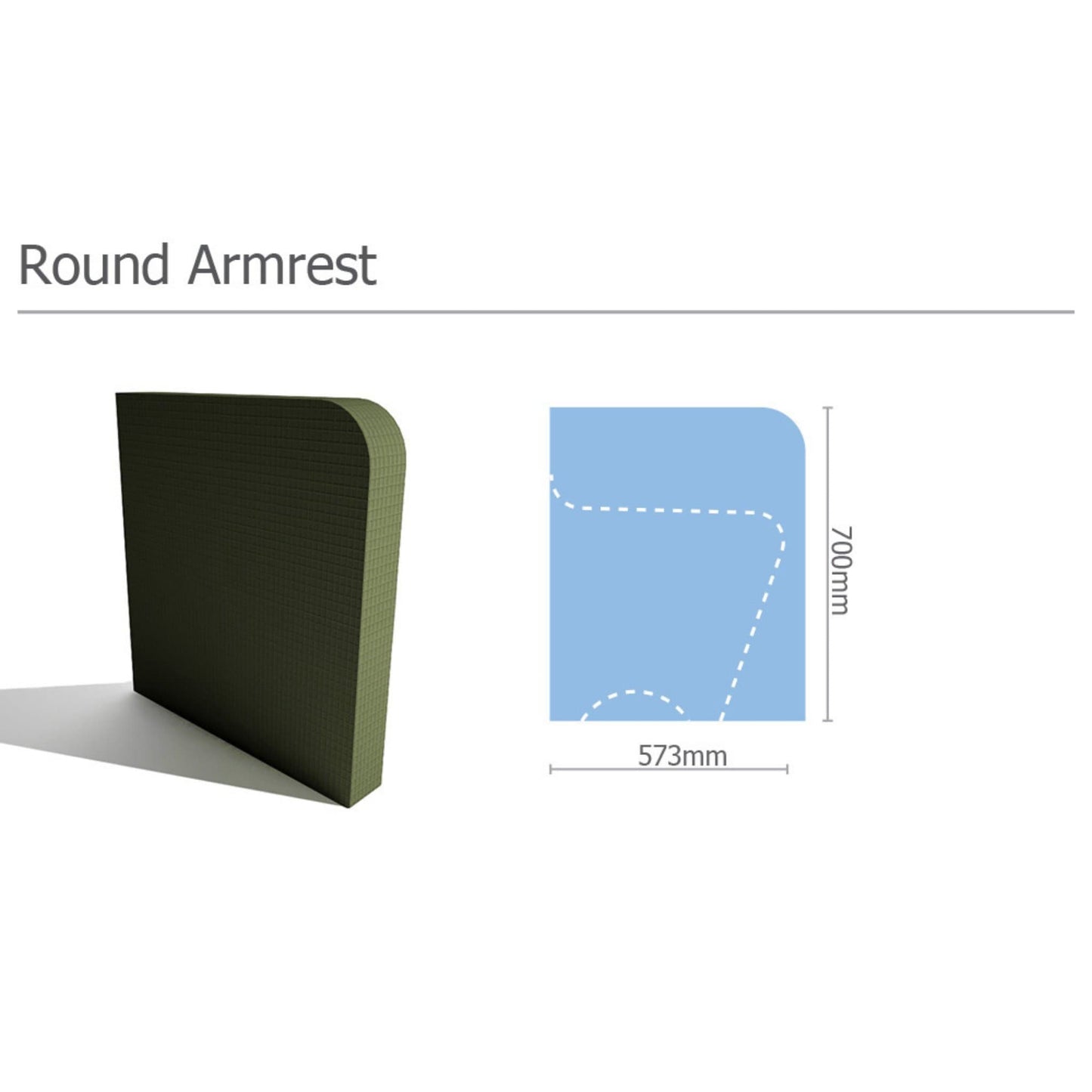 Tileable Steam Room Armrest - York