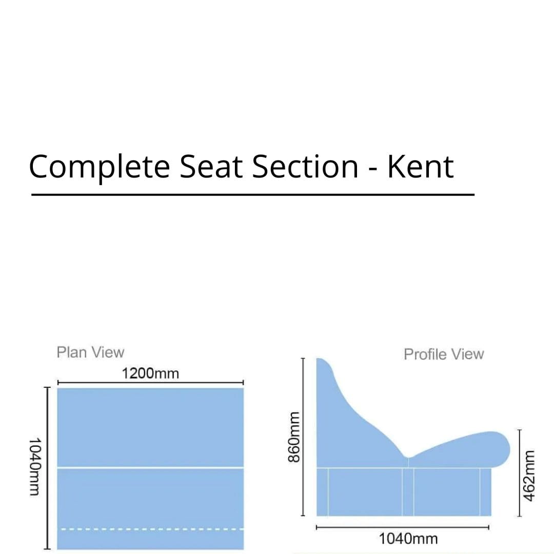 Tileable Steam Room Complete Seat Section 1.2 m - Kent