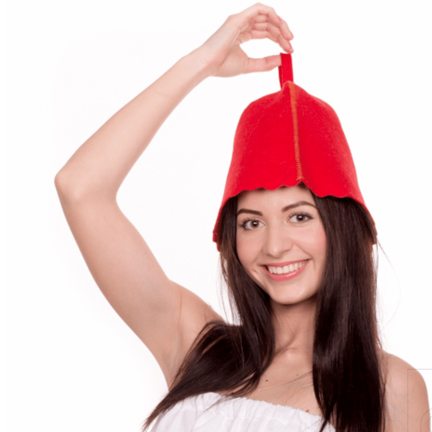 Traditional Red Sauna Hat (100% Wool)