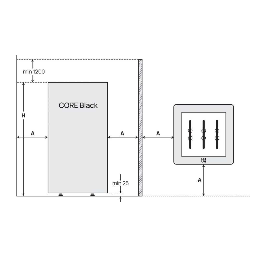 HUUM CORE Black Electric Sauna Heater | Finnmark Sauna