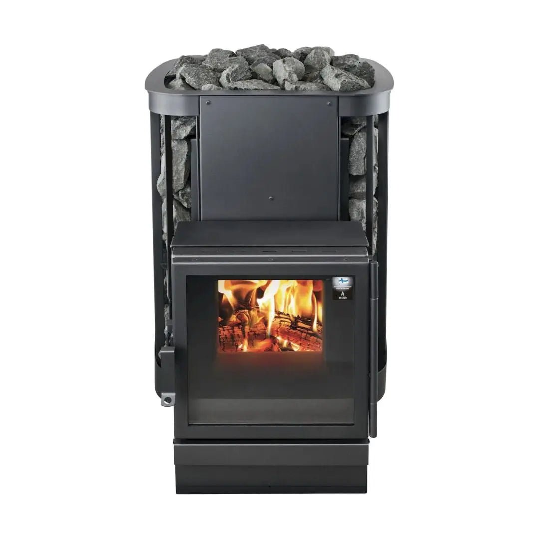 Kastor Saga T - Through-the-Wall Wood- Burning Sauna Stove - Black | Finnmark Sauna
