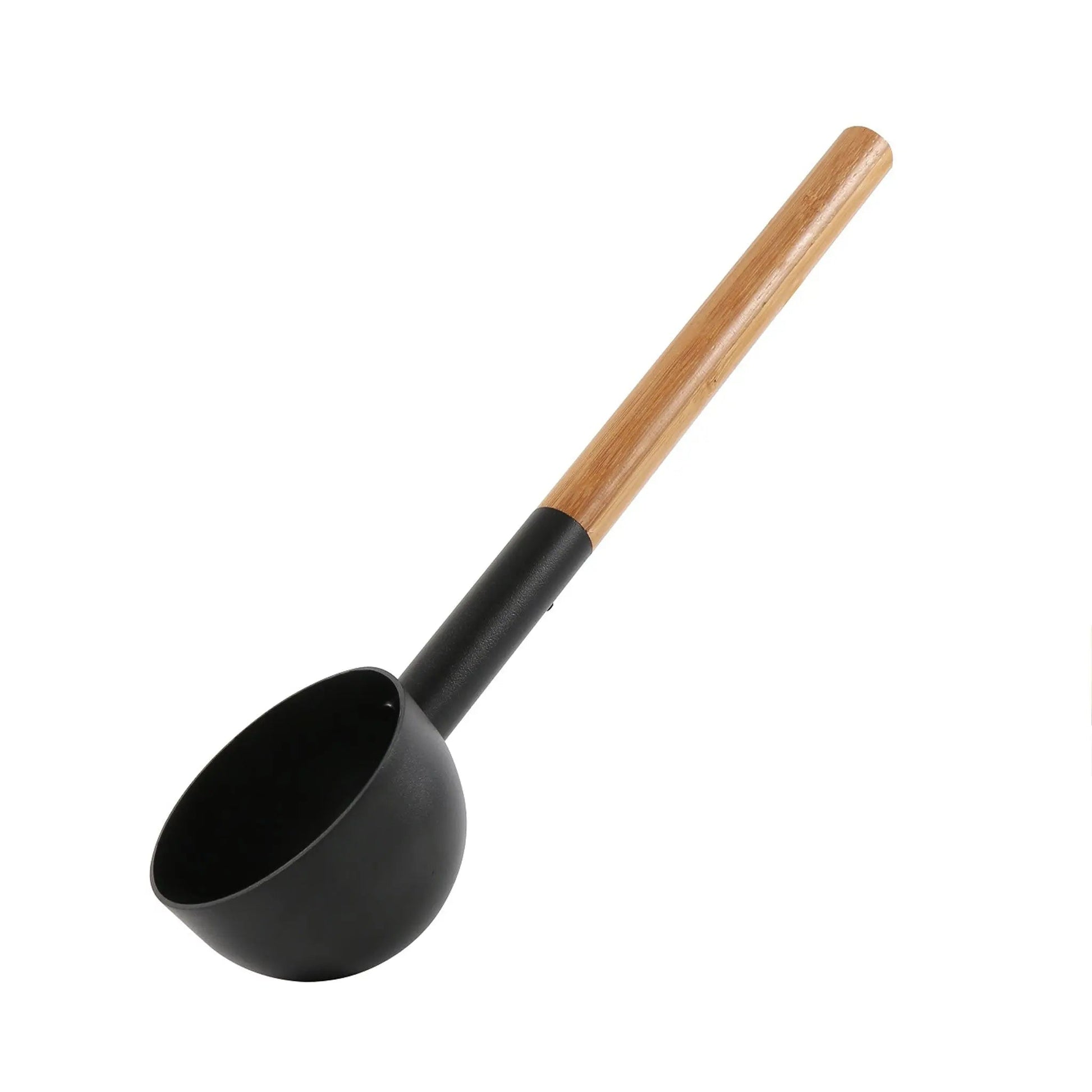 Narvi Black Aluminium Ladle Bamboo Handle Sauna Ladle | Finnmark Sauna