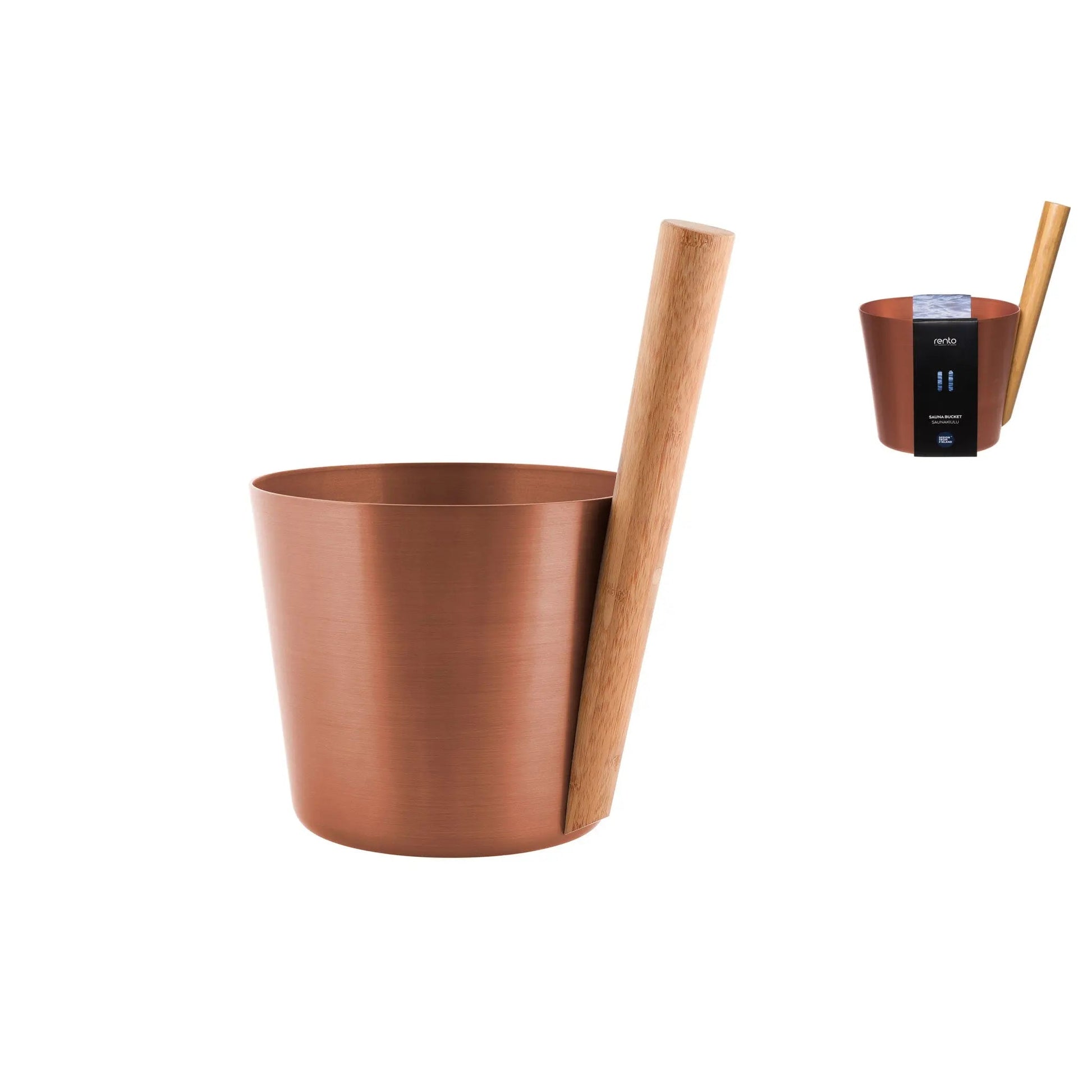 Rento 5 Litre Anodised Aluminium Sauna Pail in Copper Sauna Bucket/Pail | Finnmark Sauna