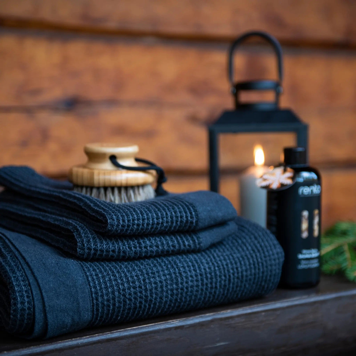 Rento Kenno Towel Grey/Black