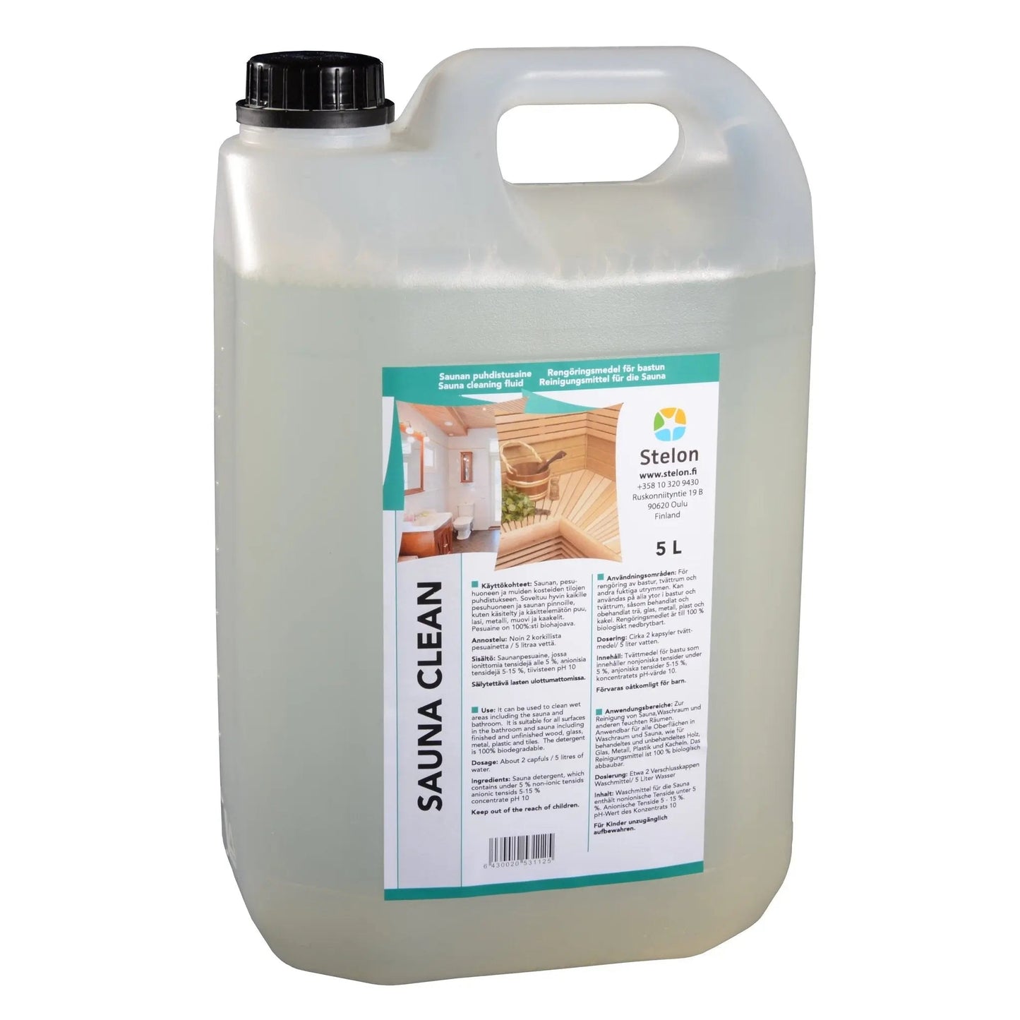 Sauna Clean - Specialist Sauna Wood Cleaner 5 Litre Sauna Cleaning & Wood Treatment | Finnmark Sauna