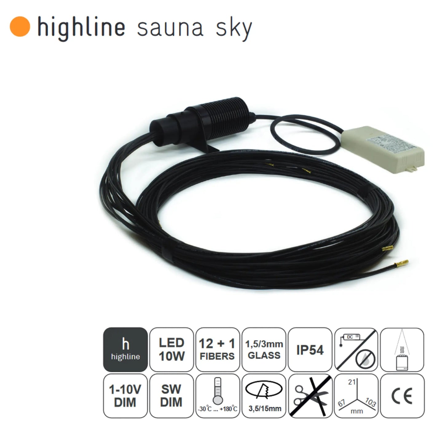 Sauna Lighting SAAS Highline Sauna Sky Sauna Light | Finnmark Sauna