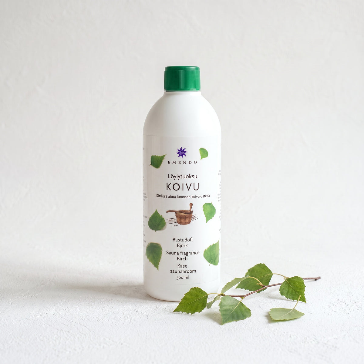 Emendo Birch Sauna Scent (500ml) with birch twig and leaves