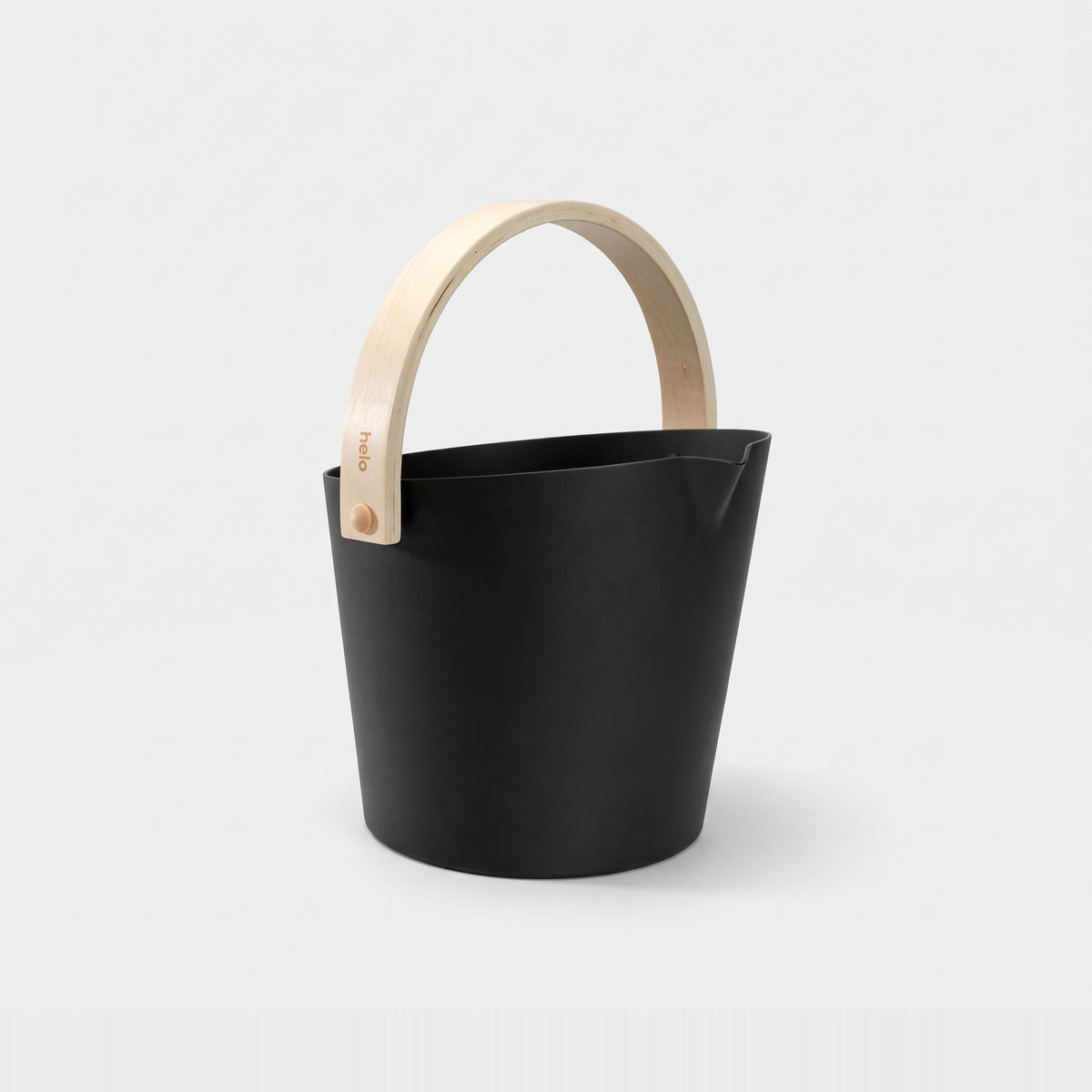 Black Anodised Aluminium Sauna Bucket (Brilliant Range) by Helo - interior