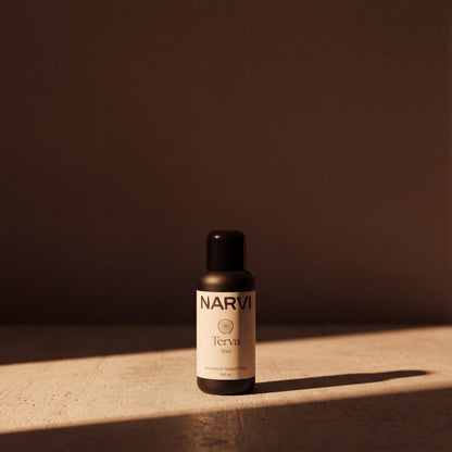 Tar Sauna Scent by Narvi (100ml) - lifestyle in sunlight