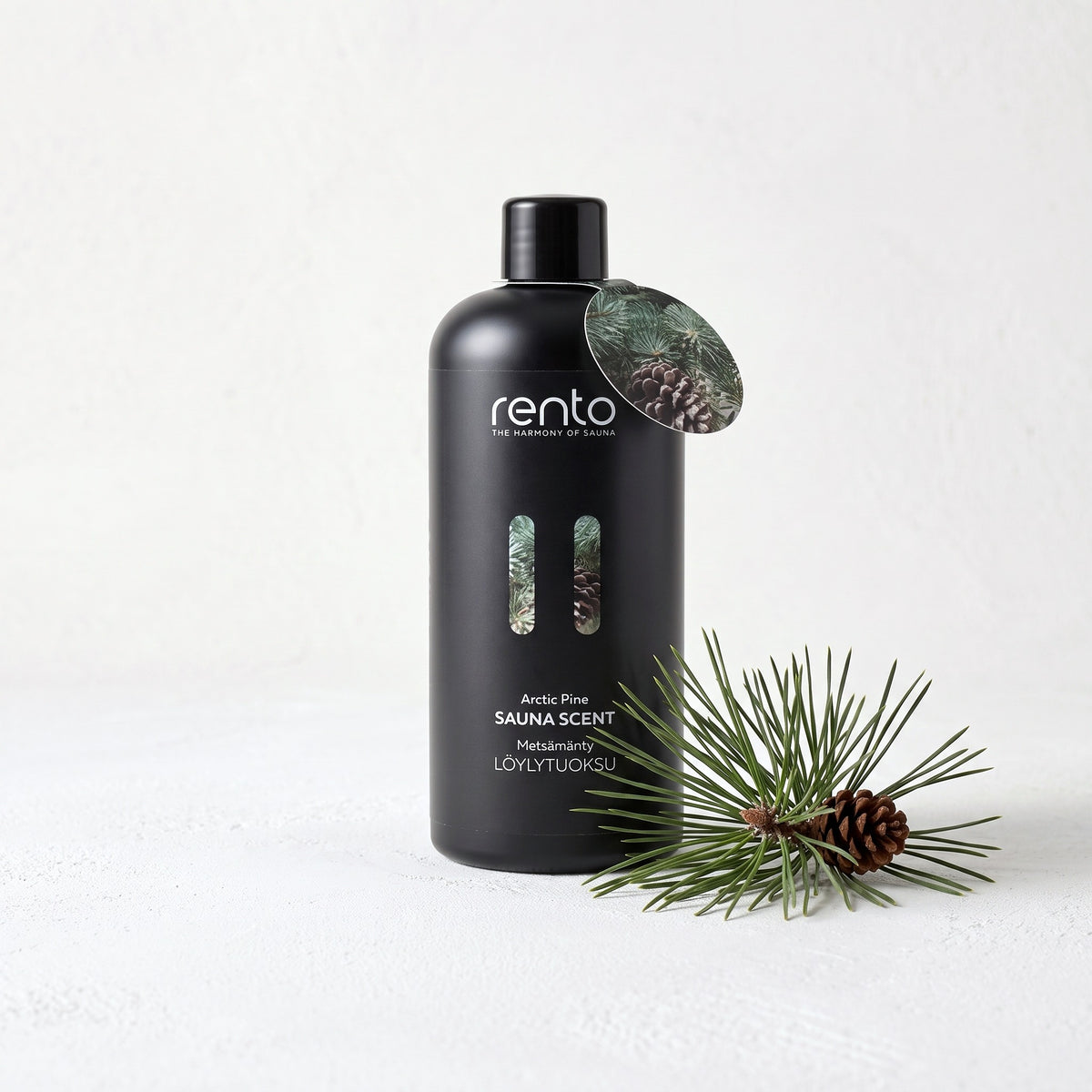 Rento Arctic Pine Sauna Scent 400ml with pine sprig and cone