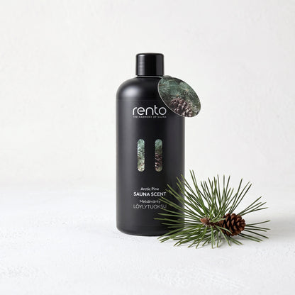 Rento Arctic Pine Sauna Scent 400ml with pine sprig and cone