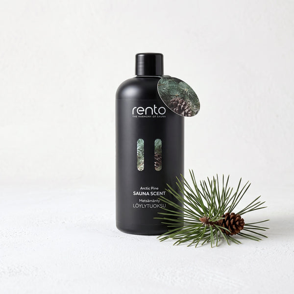 Rento Arctic Pine Sauna Scent 400ml with pine sprig and cone