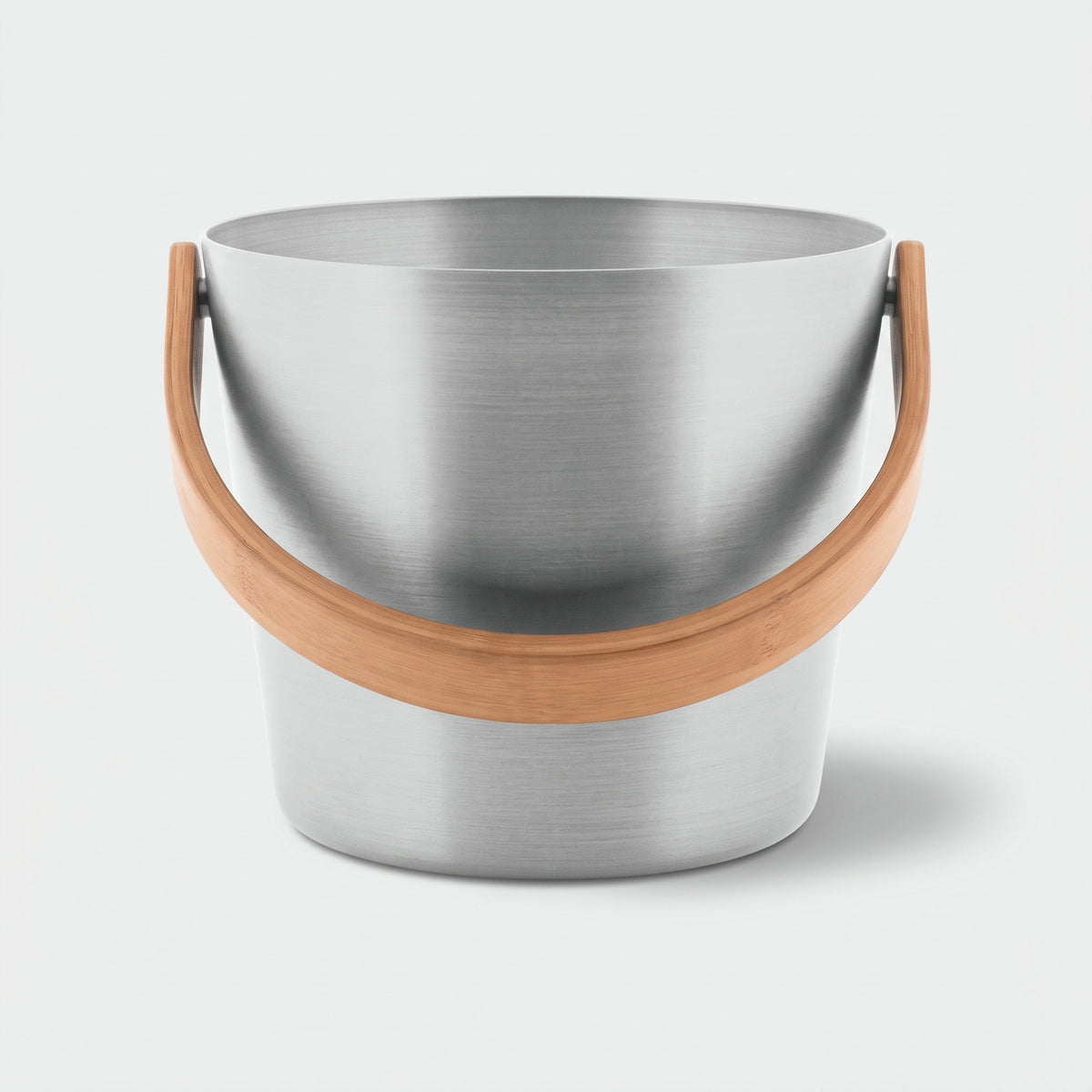 Rento 5 Litre Anodised Aluminium Sauna Bucket in Natural - handle down