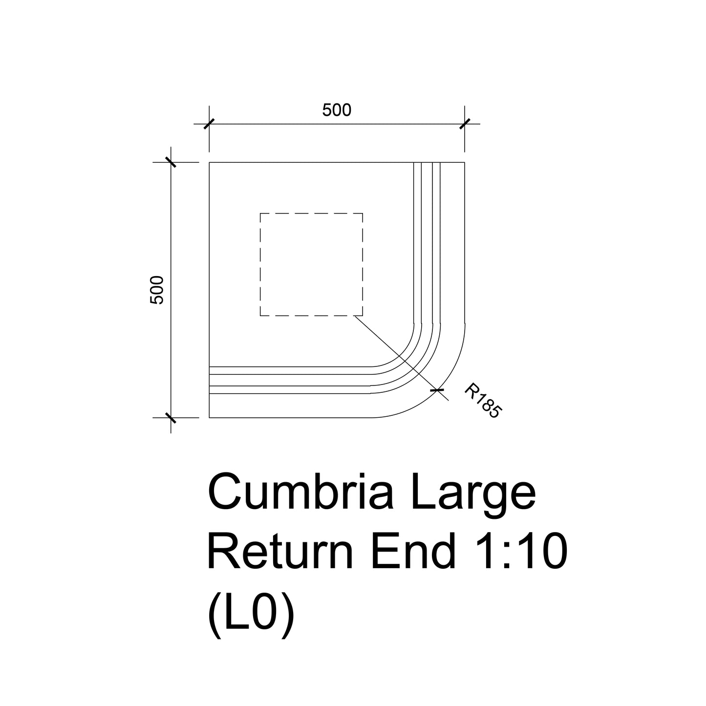 Tileable Steam Room Return End - Cumbria