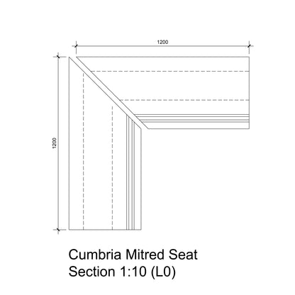 Tileable Steam Room Mitred Seat - Cumbria