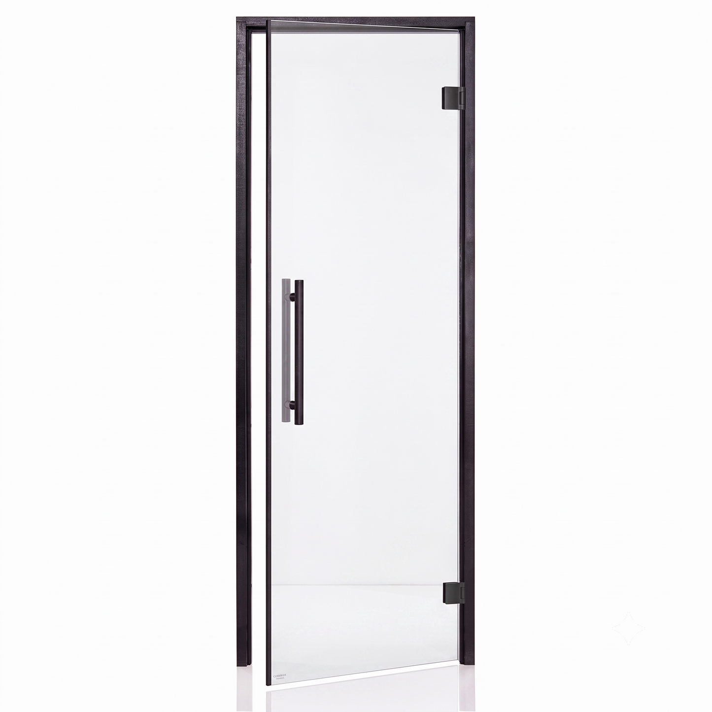 Benelux Sauna Room Door with Black Timber Frame (Clear Glass)
