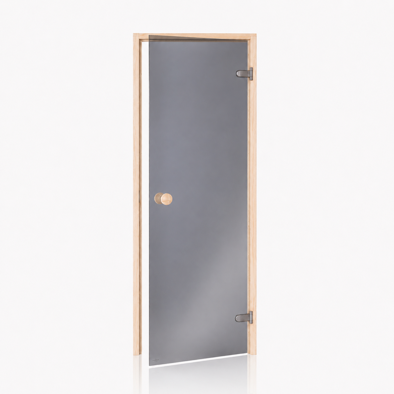 Grey Glass Sauna Door with Pine Frame (Standard)