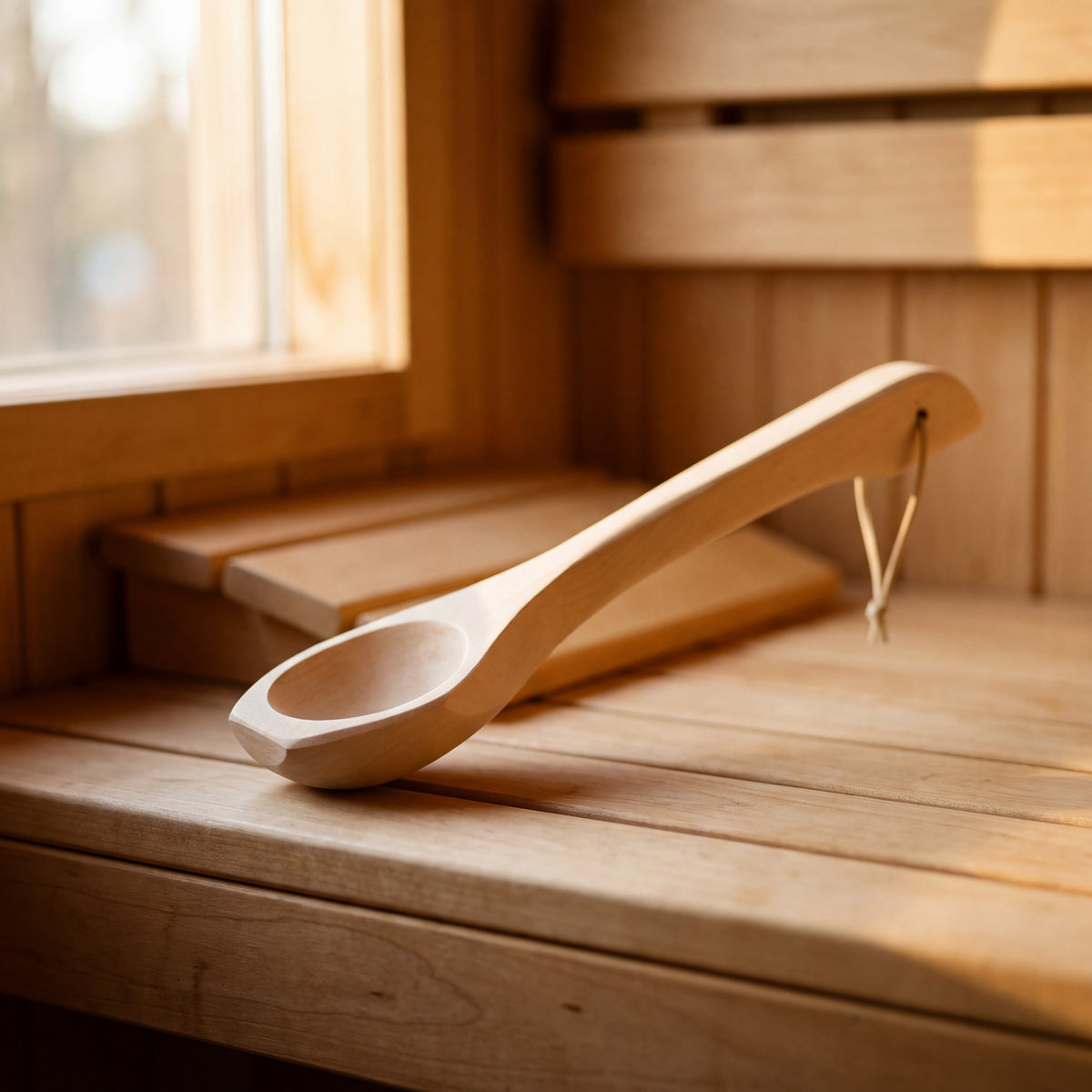 4 Living Sauna Ladle Birch - in the sauna