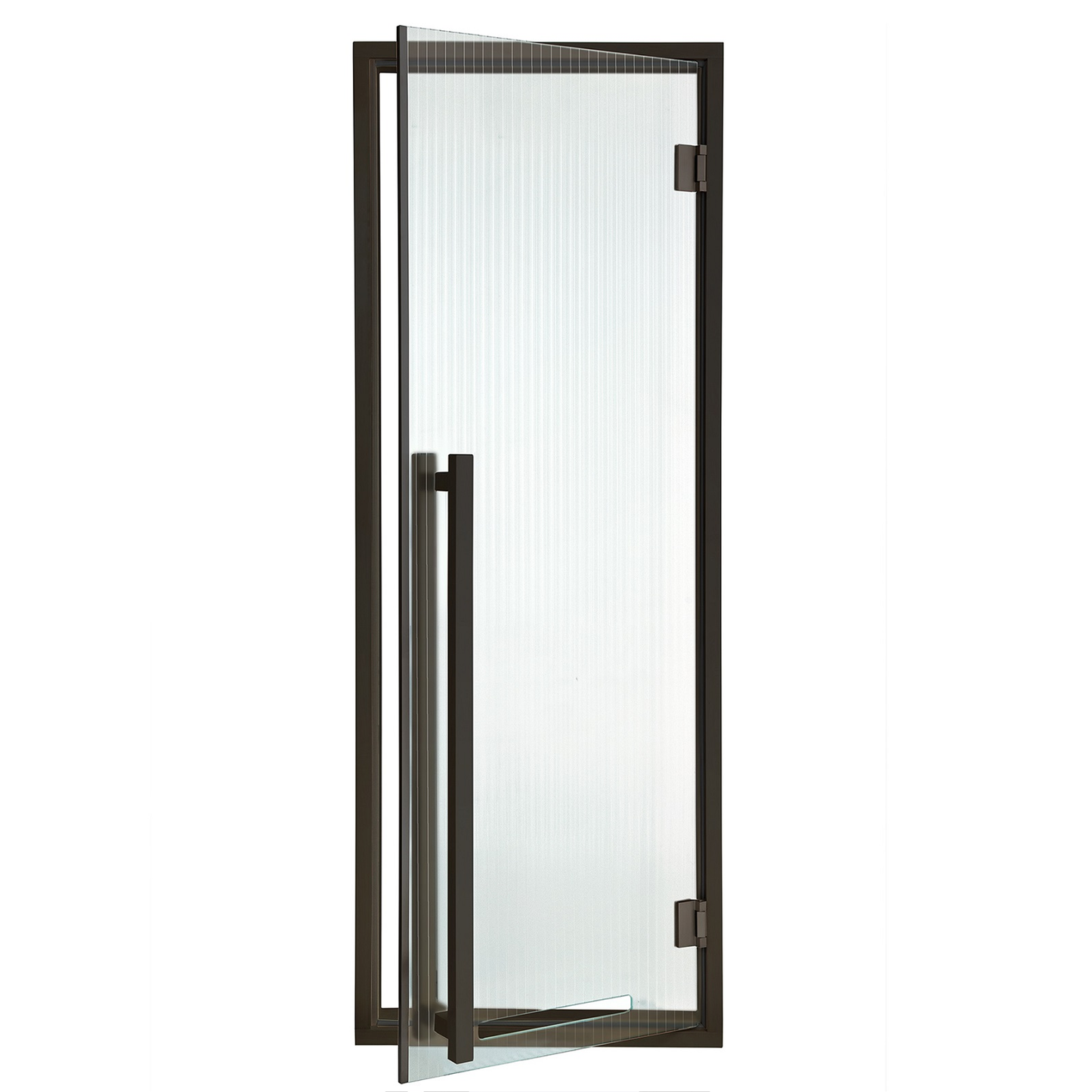 MODERN Black Sauna Door with Fluted Glass