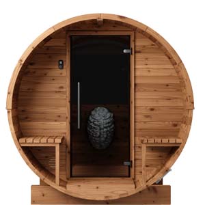Thermo Wood Barrel Sauna - Regular with Relaxation Terrace (2-4 Person)