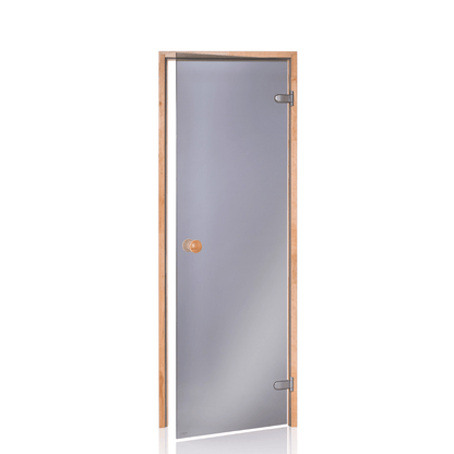 Grey Glass Sauna Door with Thermo Aspen Frame (Standard)