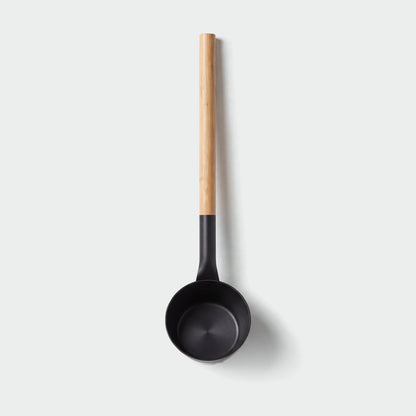 Rento Anodised Aluminium Sauna Ladle in Black - flat lay