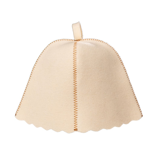 Traditional White Cream Sauna Hat (Wool)