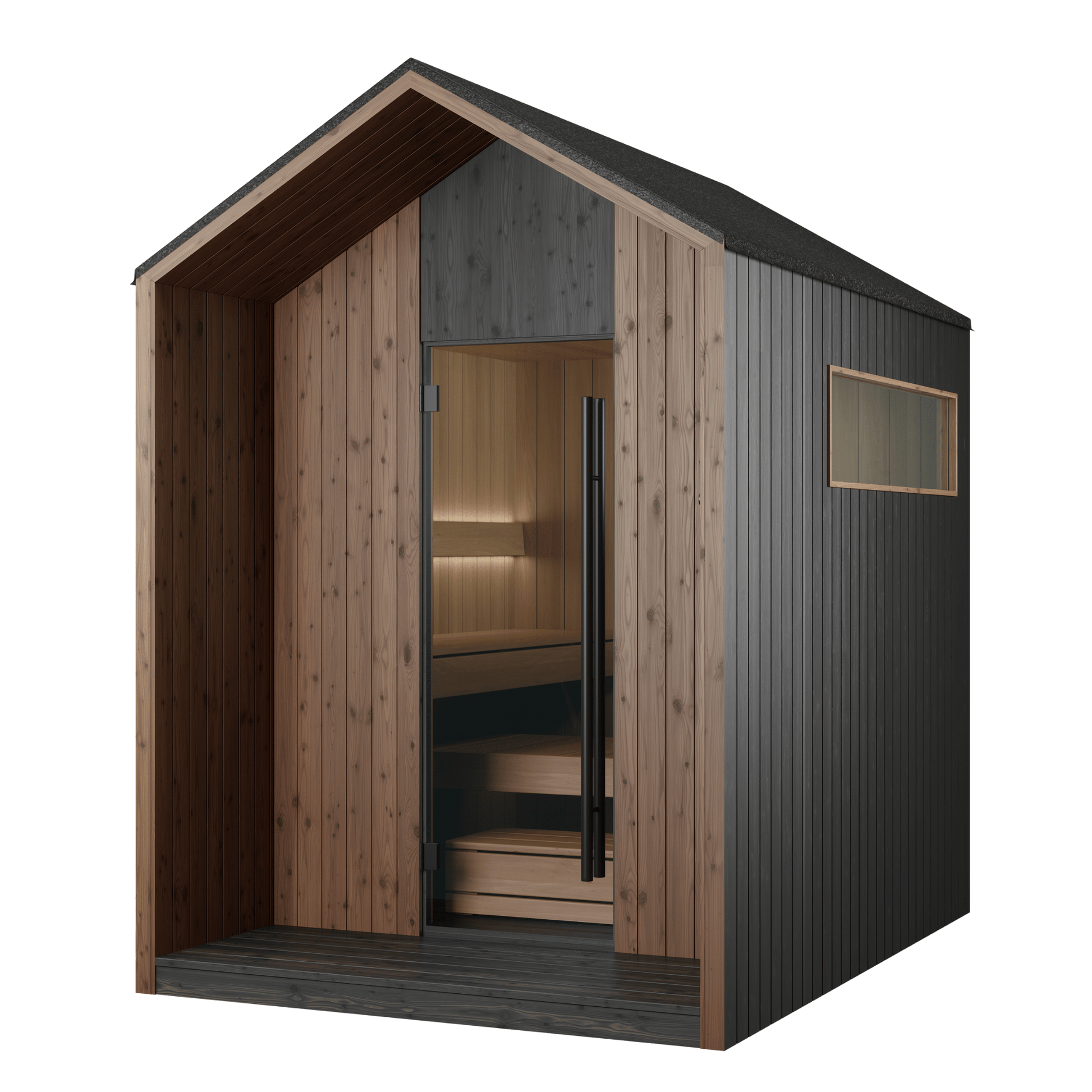 AIRA® Black Outdoor Sauna (4 - 6 Person) Modular Outdoor Sauna | Finnmark Sauna