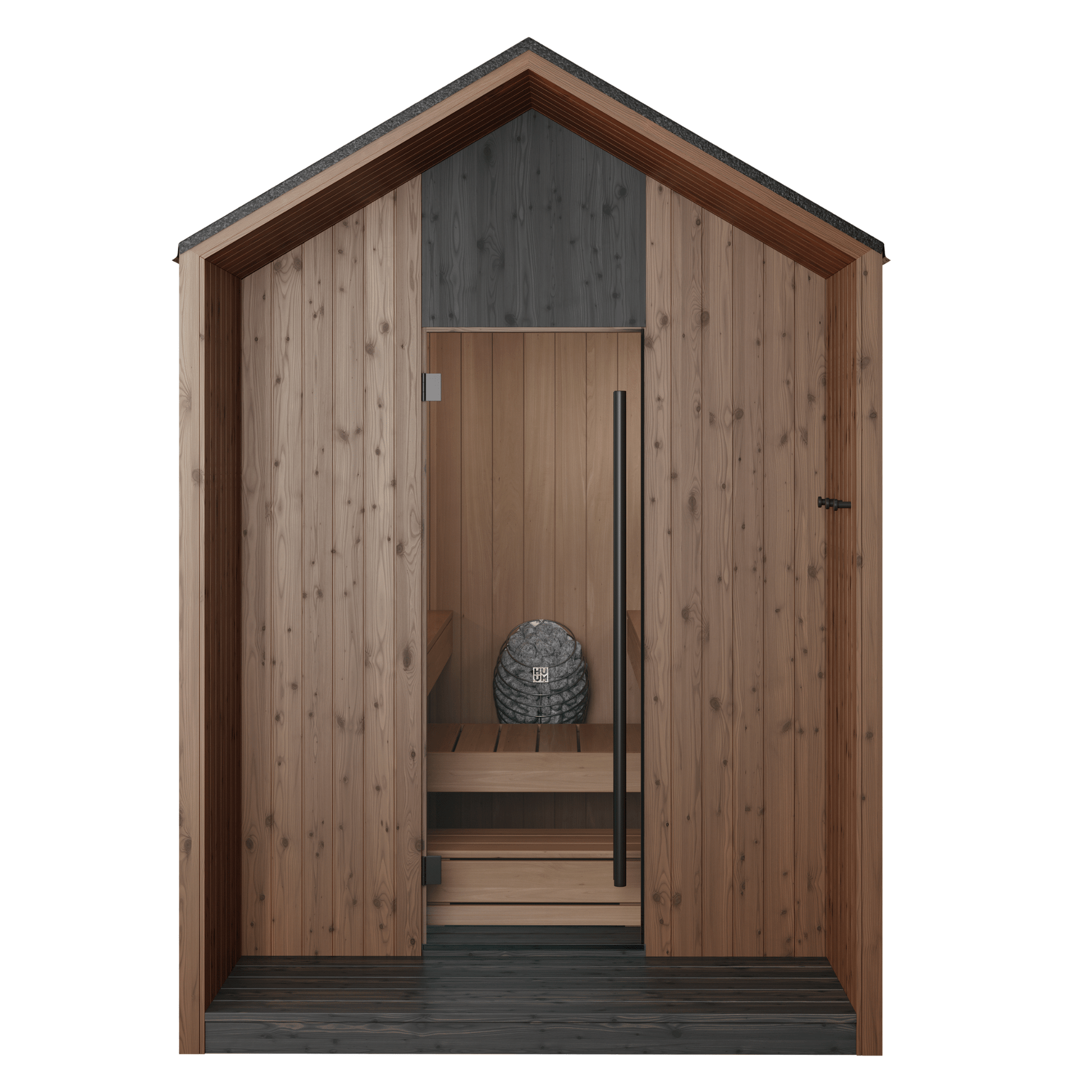 AIRA® Black Outdoor Sauna (4 - 6 Person) Modular Outdoor Sauna | Finnmark Sauna