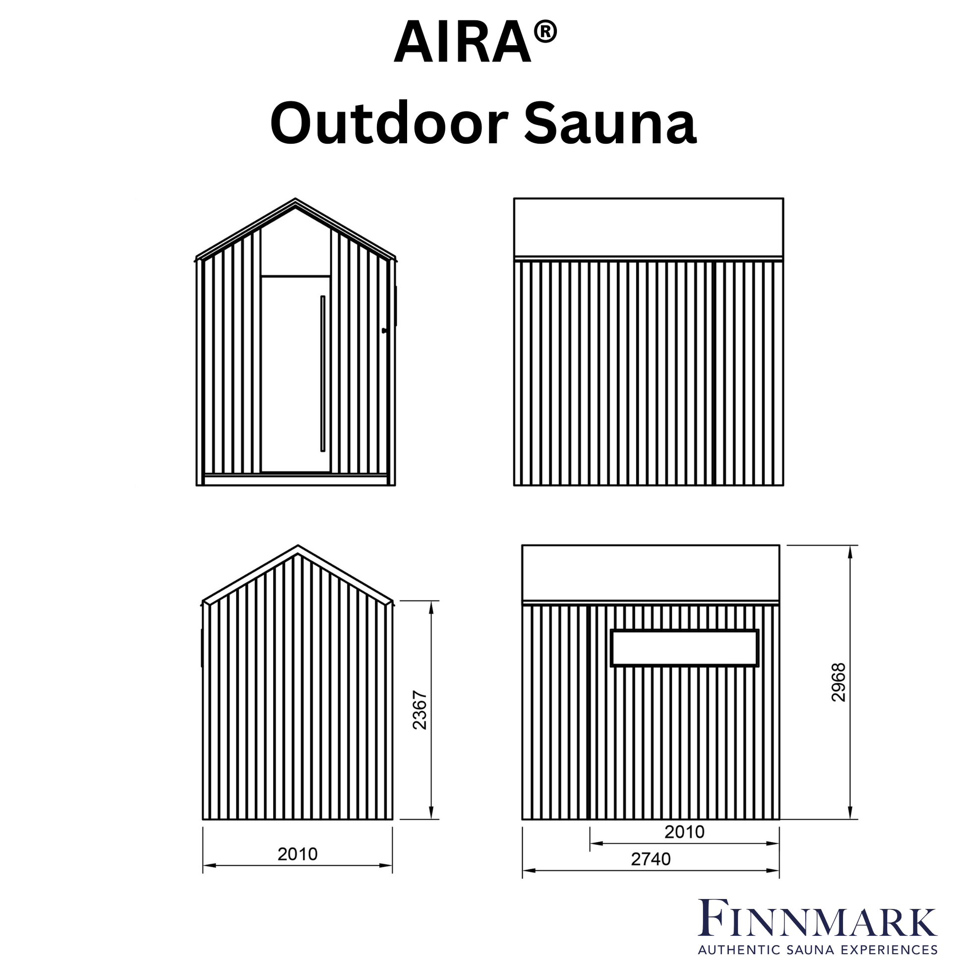 AIRA® Outdoor Sauna (4 - 6 Person) Modular Outdoor Sauna | Finnmark Sauna