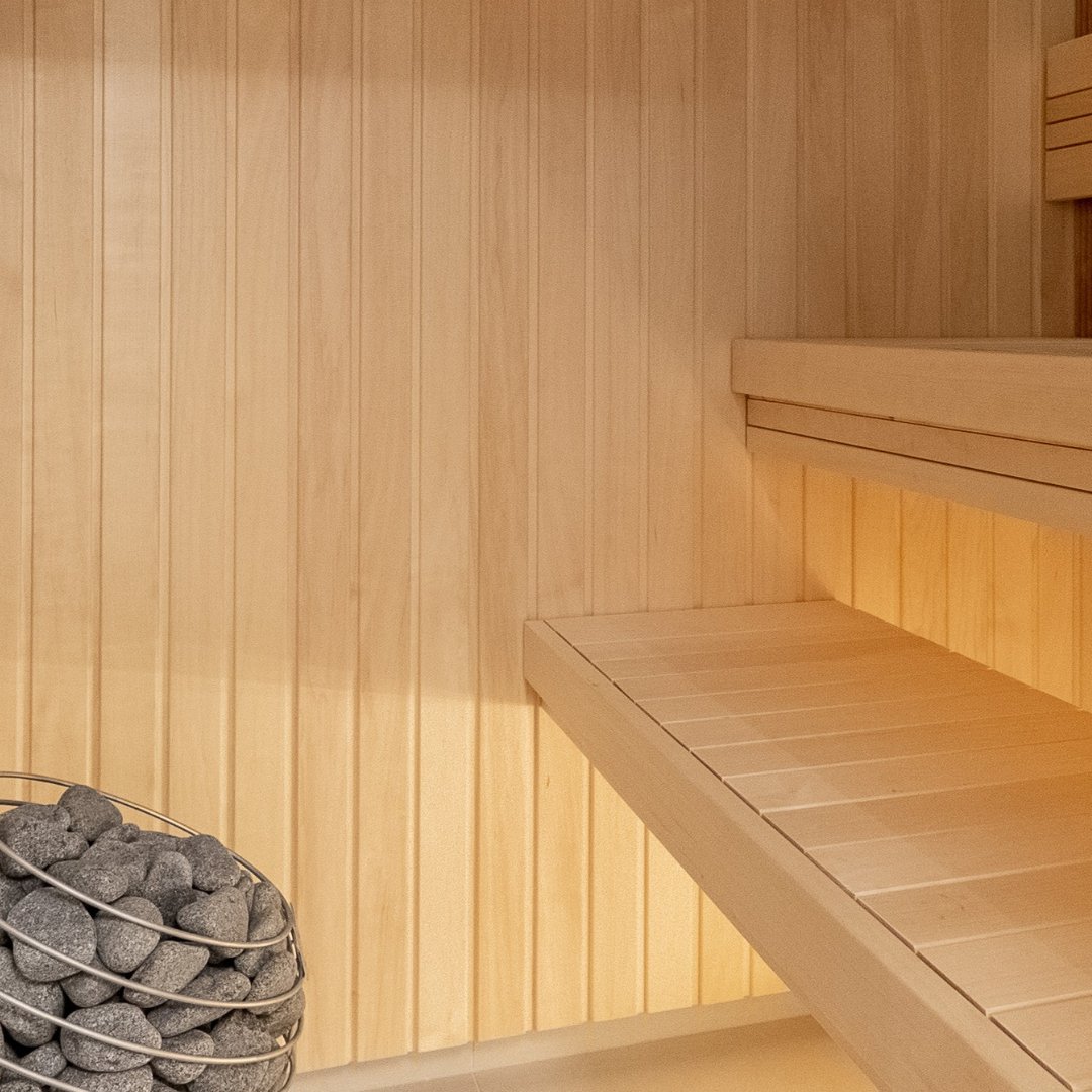 Aspen Sauna Wood Bench Boards SHP and Aspen STP Sauna Cladding by Thermory - Photographer: Elvo Jakobson