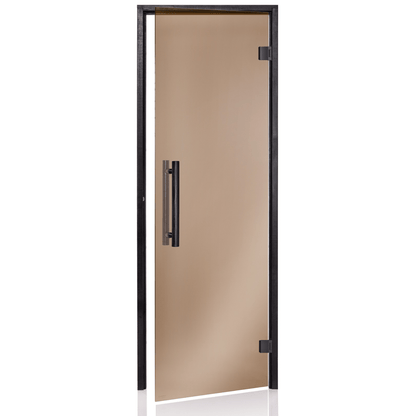 Black Sauna Door with Bronze Glass (Classic Black) Sauna Door | Finnmark Sauna